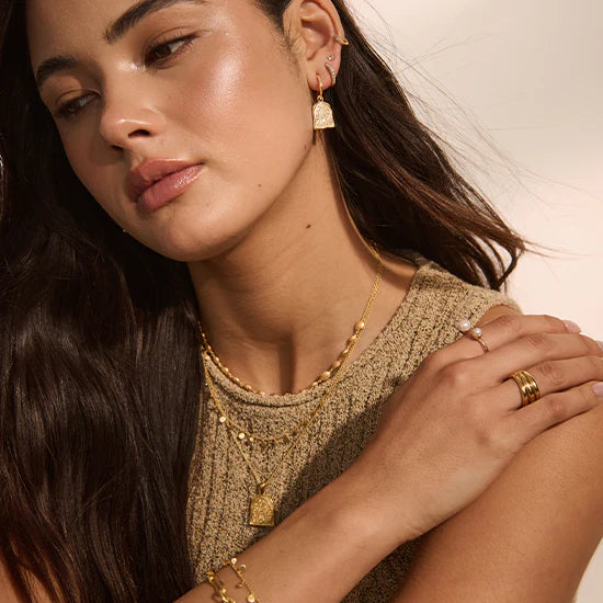 MURKANI RAINBOW SPIRIT HOOP EARRINGS YELLOW GOLD