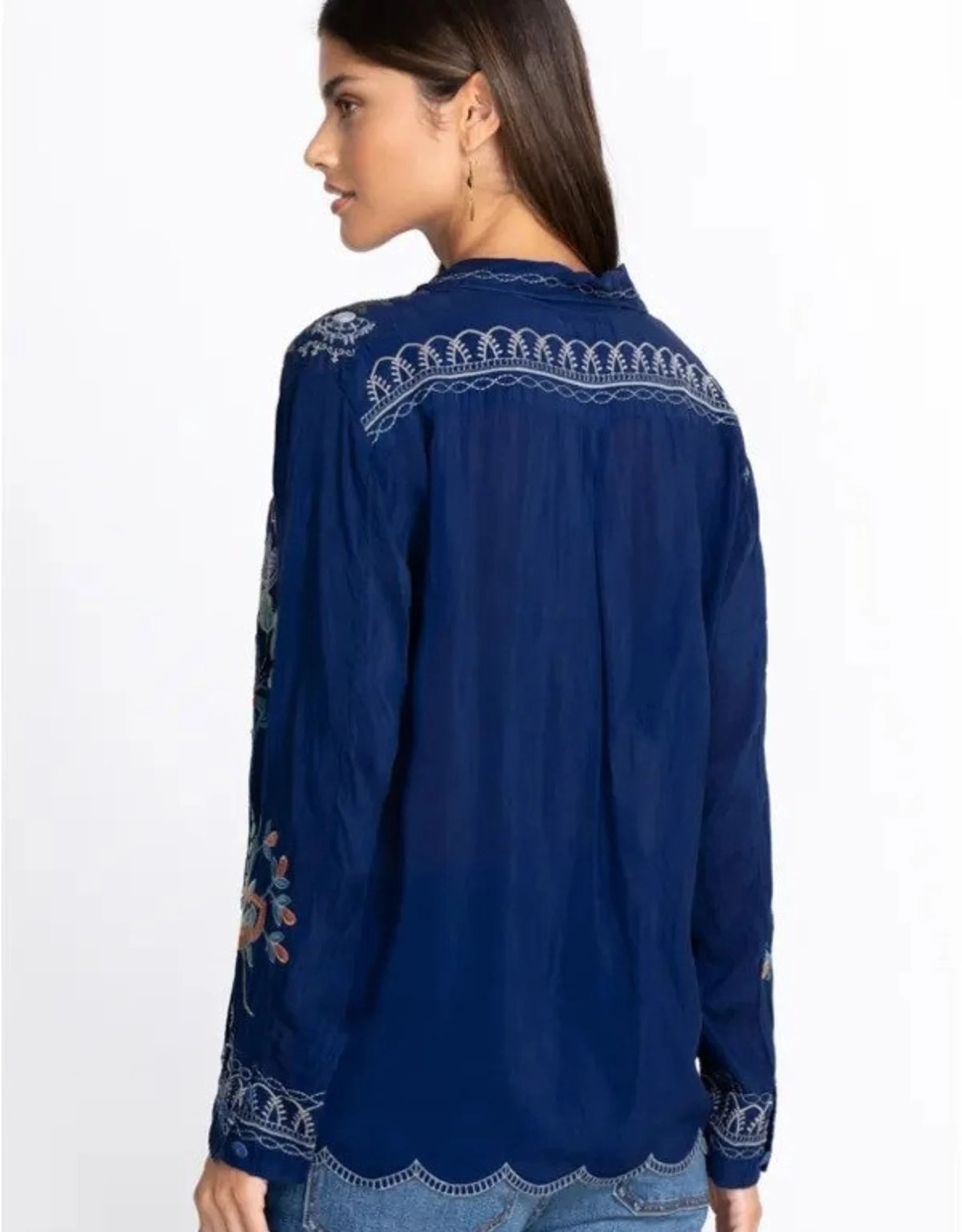 JOHNNY WAS PRUE BLOUSE - DARK BLUE