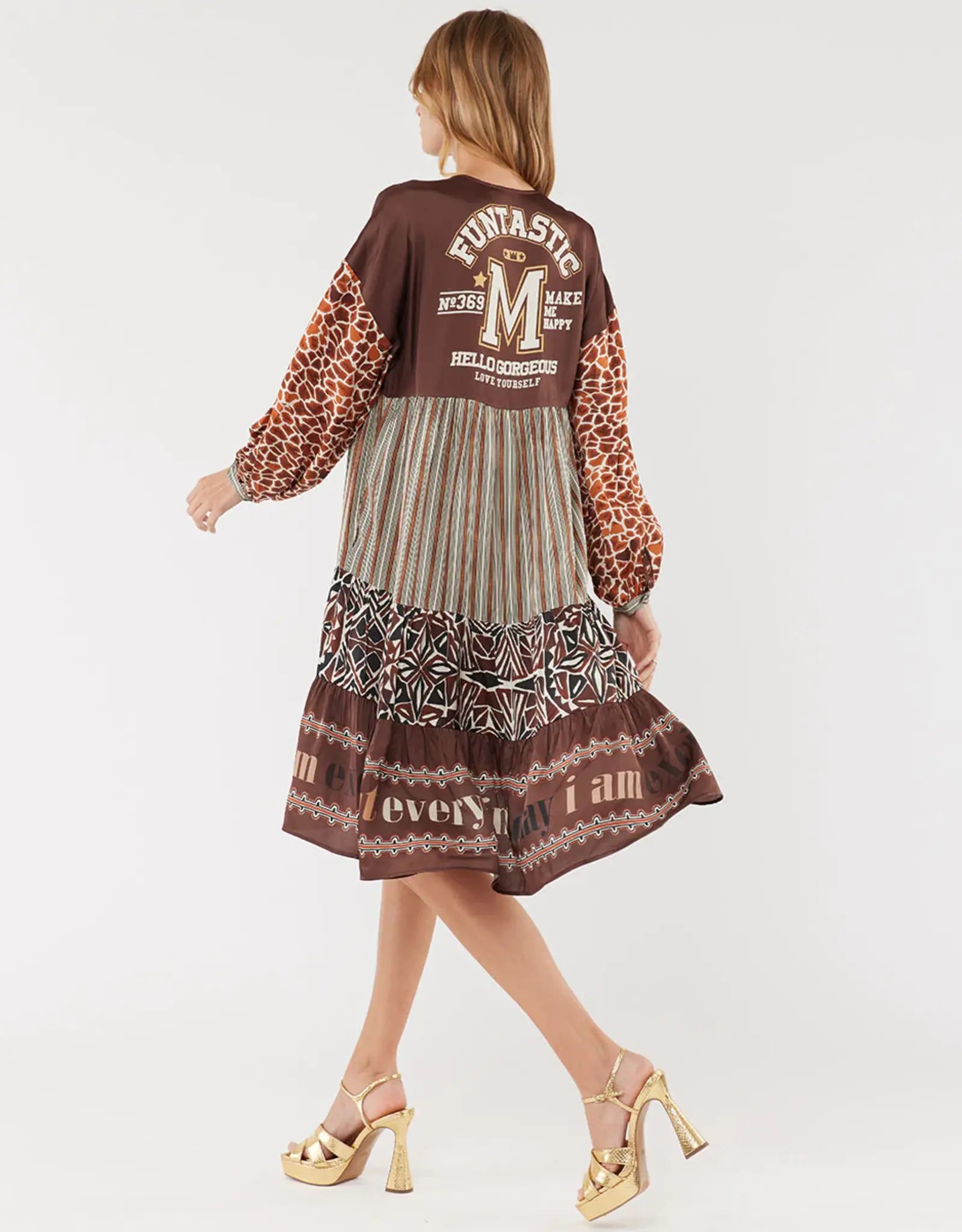 ME369 EDEN LAYERED CHOCOLATE DRESS