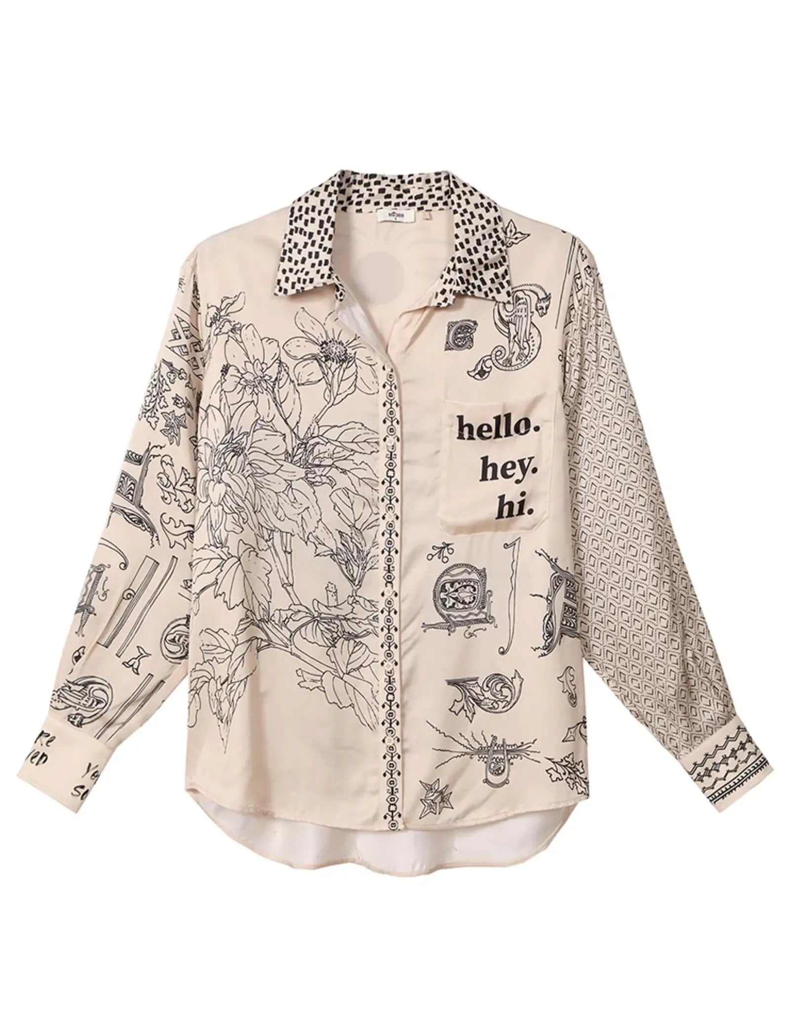 ME369 ISABEL MIXED PRINT BLOSSOM SHIRT