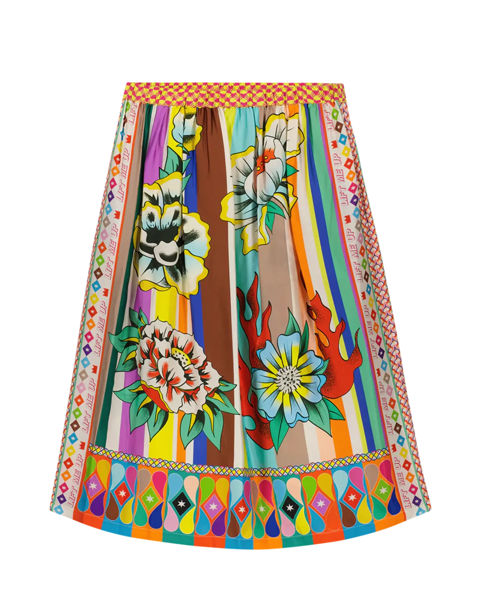 ME369 VANESSA PRINTED  SKIRT - FLOWERS