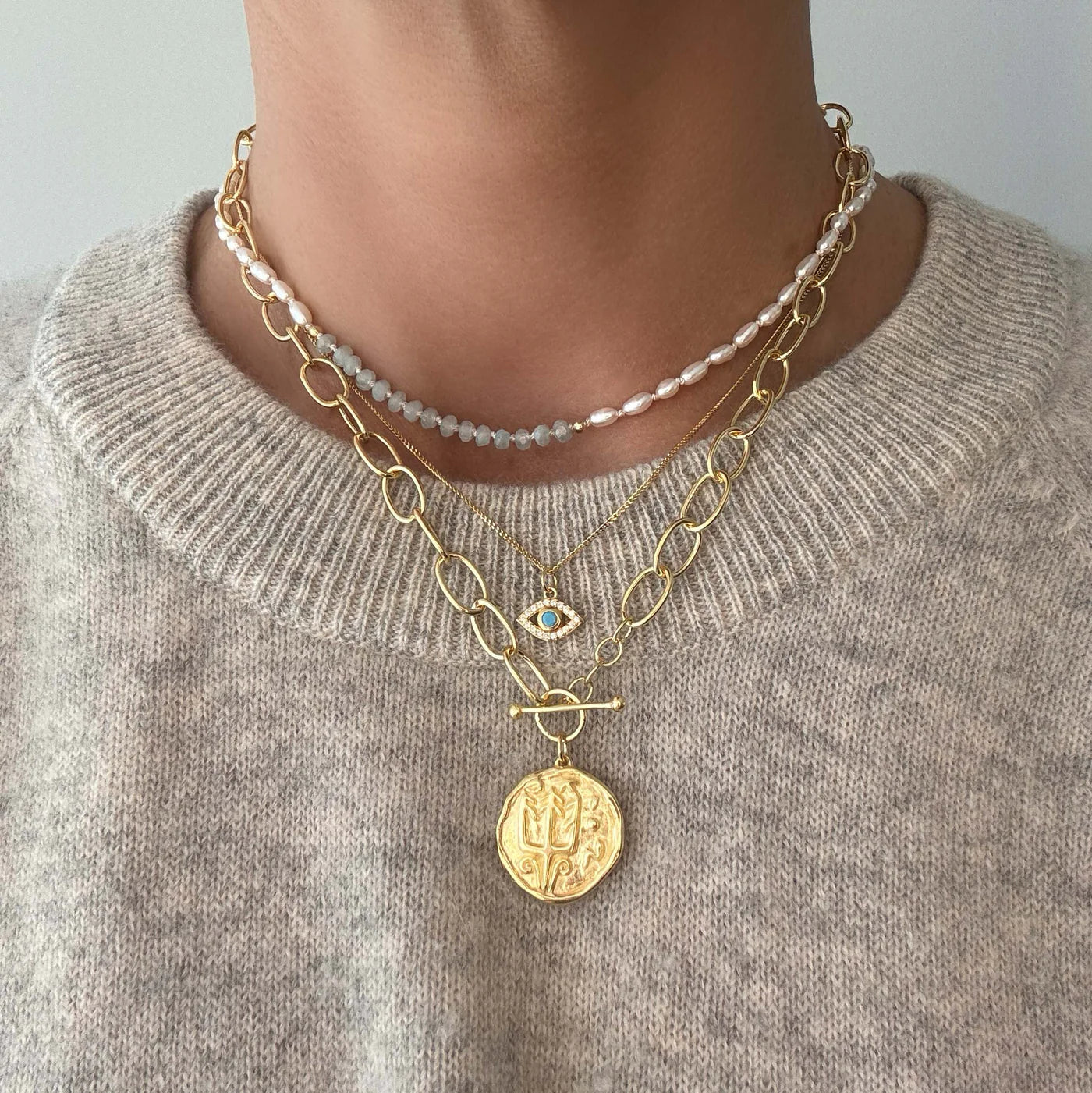 FAIRLEY NEPTUNE GOLDEN LINK NECKLACE