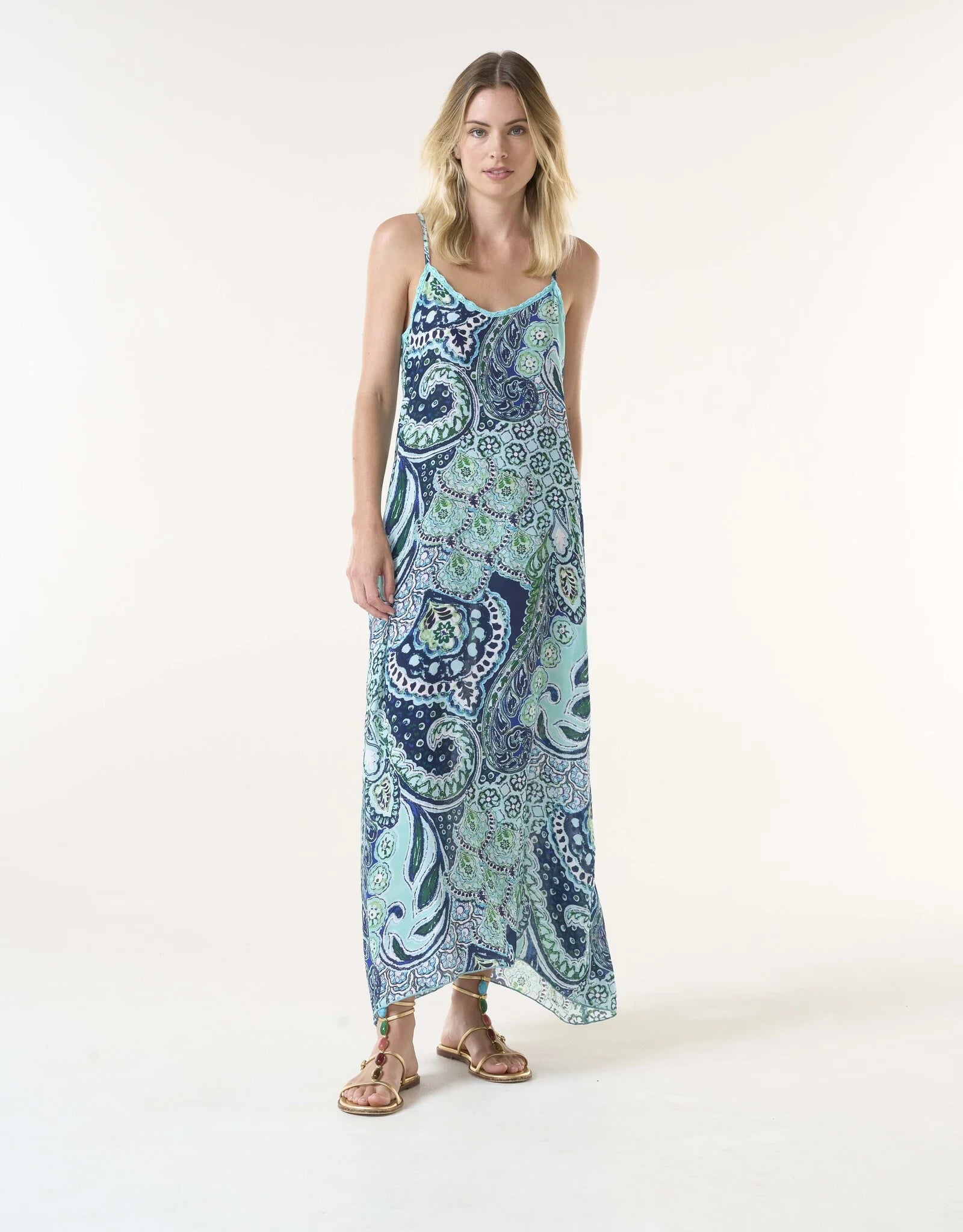 ONESEASON ANTOINETTE SLIP BRAZIL VISCOSE BLUE