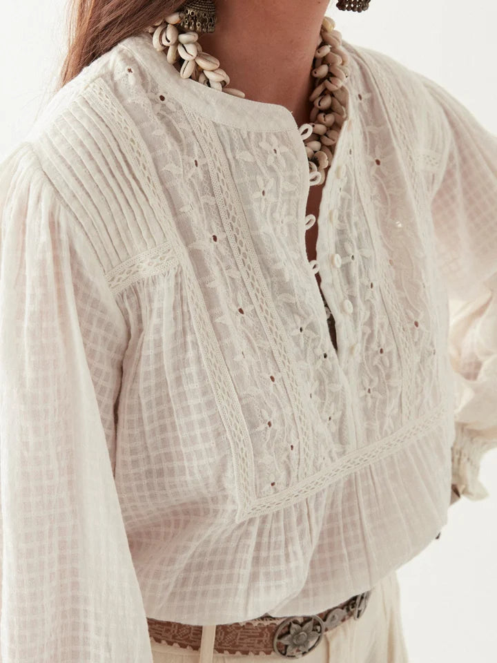 MAISON HOTEL SABINE BLOUSE LORD BYRON OFF WHITE