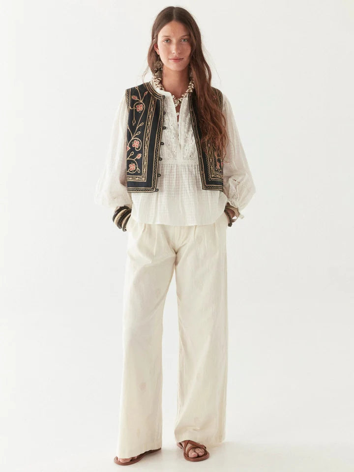 MAISON HOTEL SABINE BLOUSE LORD BYRON OFF WHITE