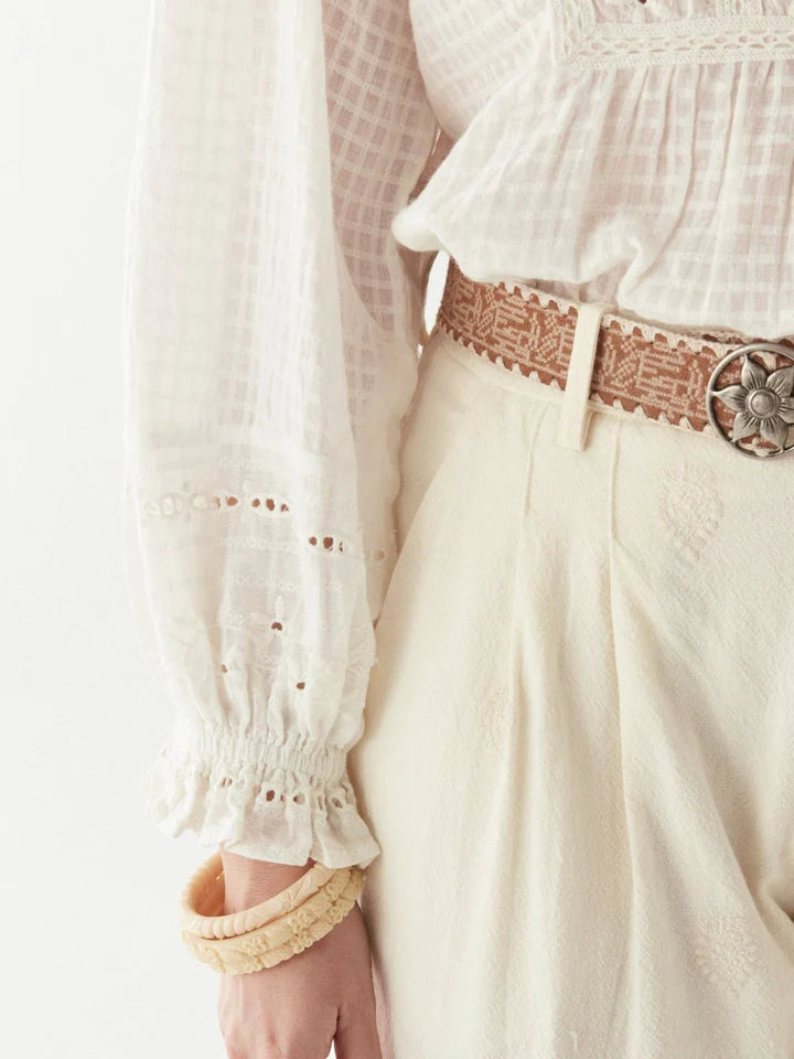 MAISON HOTEL SABINE BLOUSE LORD BYRON OFF WHITE