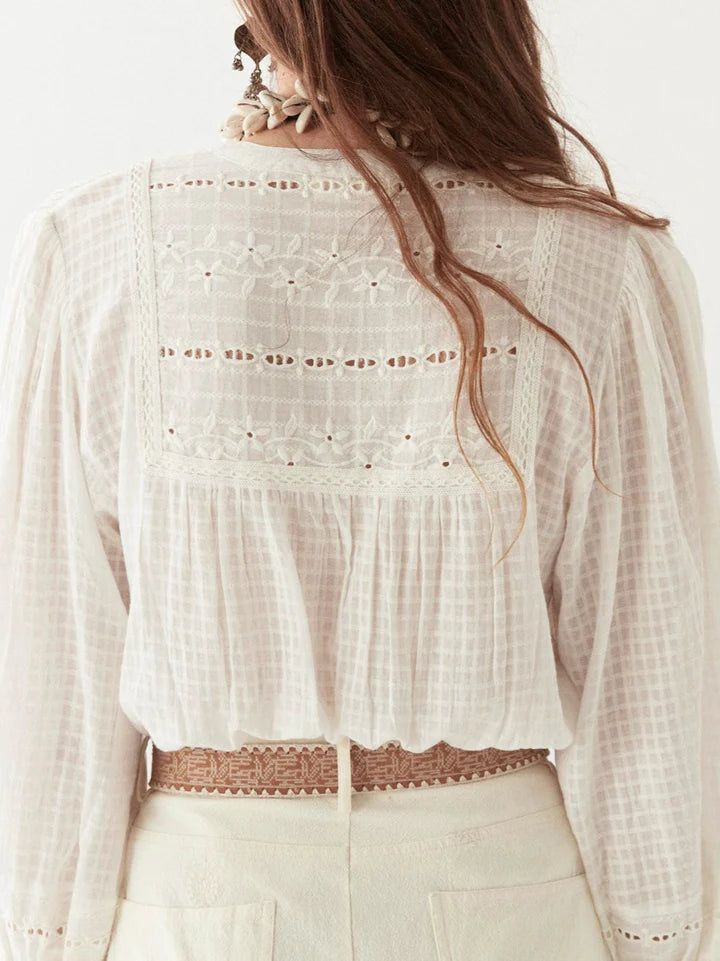 MAISON HOTEL SABINE BLOUSE LORD BYRON OFF WHITE
