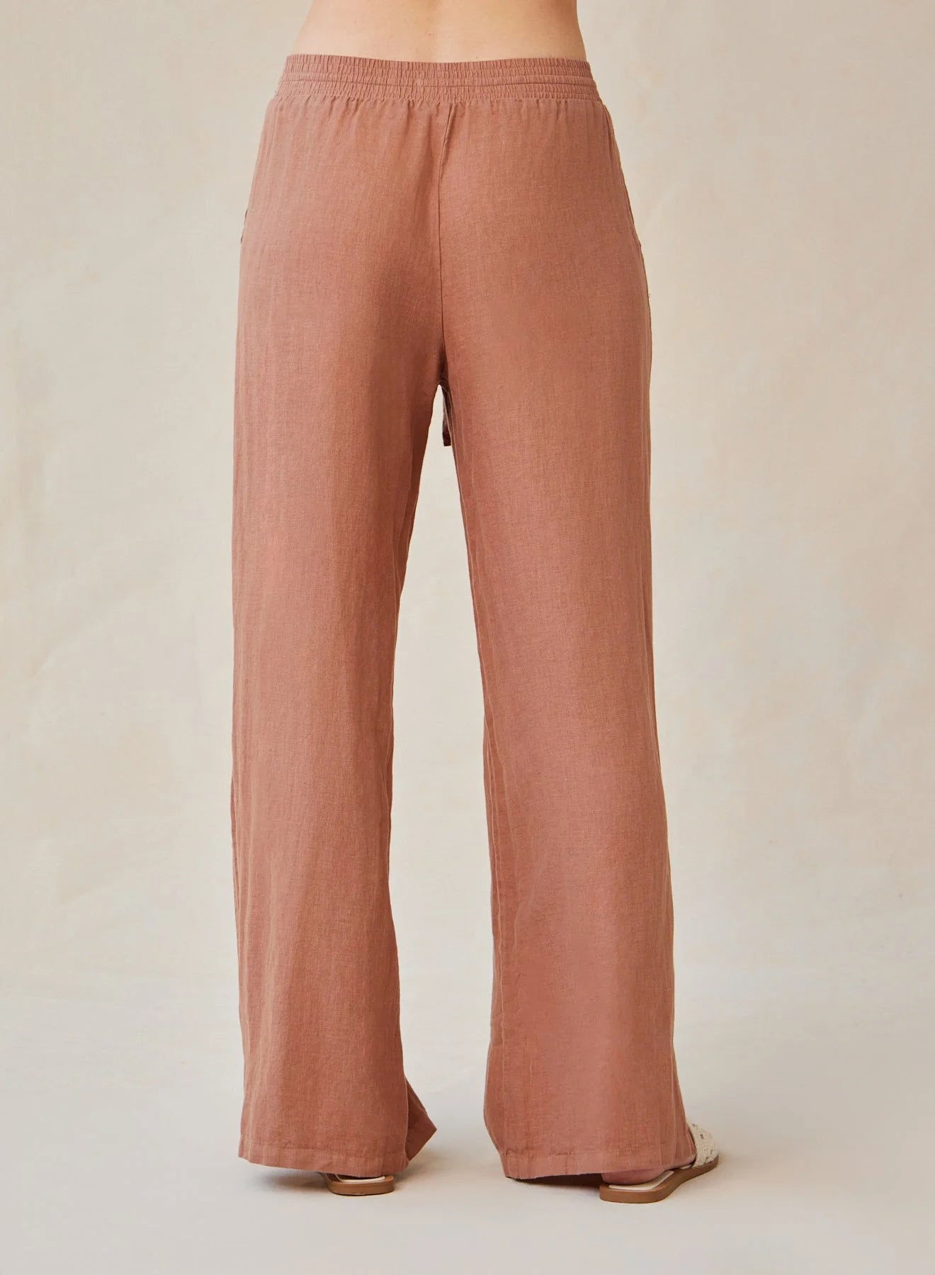 BELLA DAHL WIDE LEG PANTS WITH SIDE SLIT TERRACOTTA