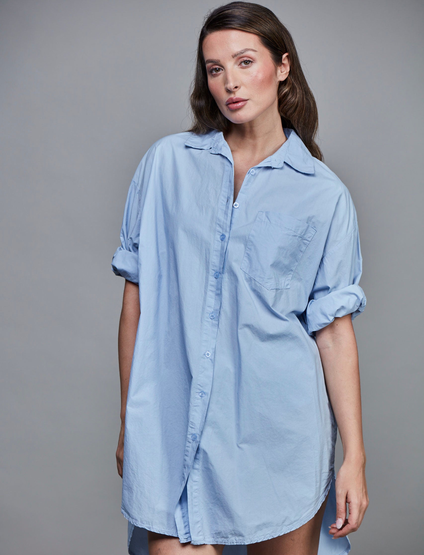 SIXTY DAYS BOYFRIEND LONG SHIRT LIGHT BLUE