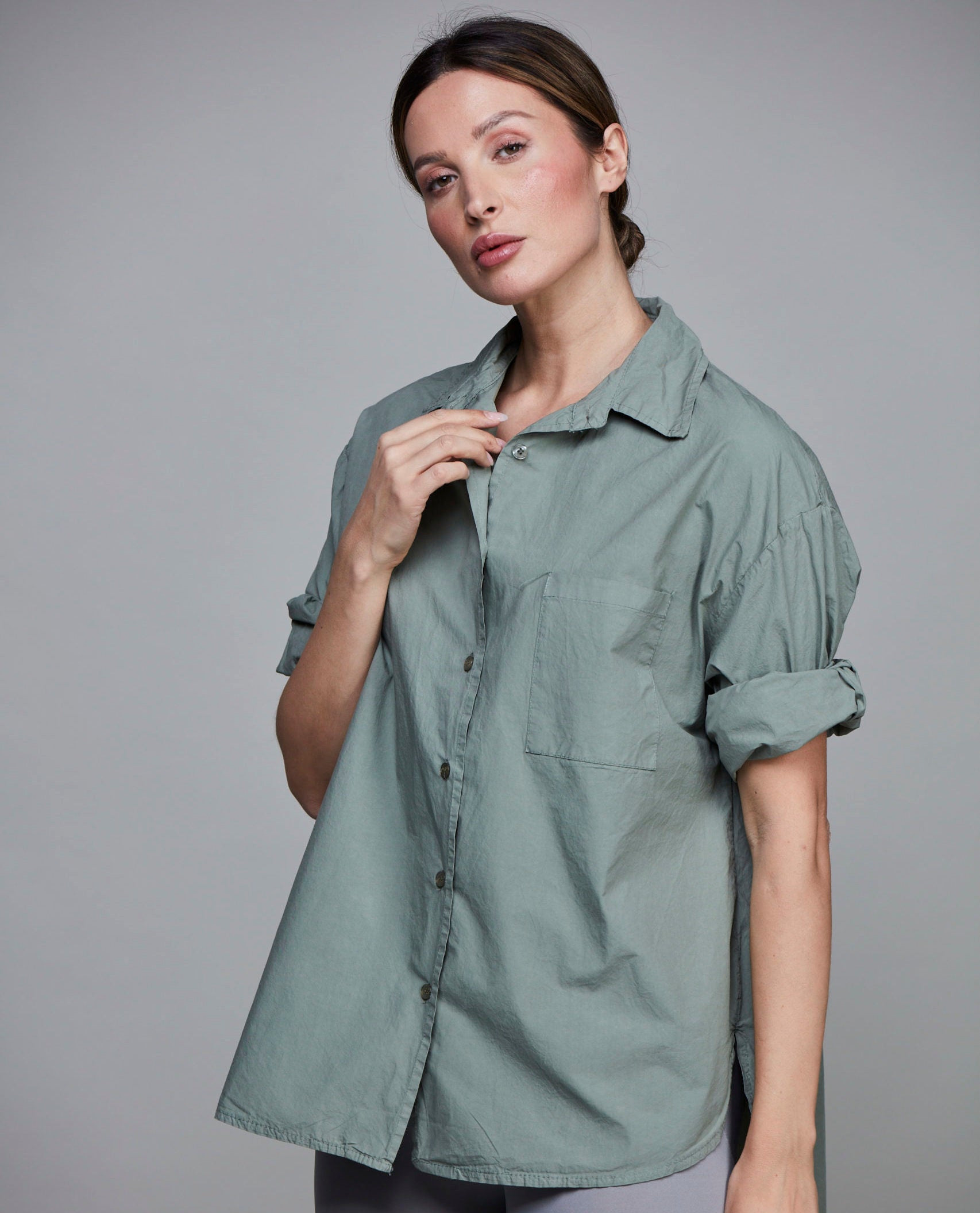 SIXTY DAYS BOYFRIEND SHORT SHIRT ARMY