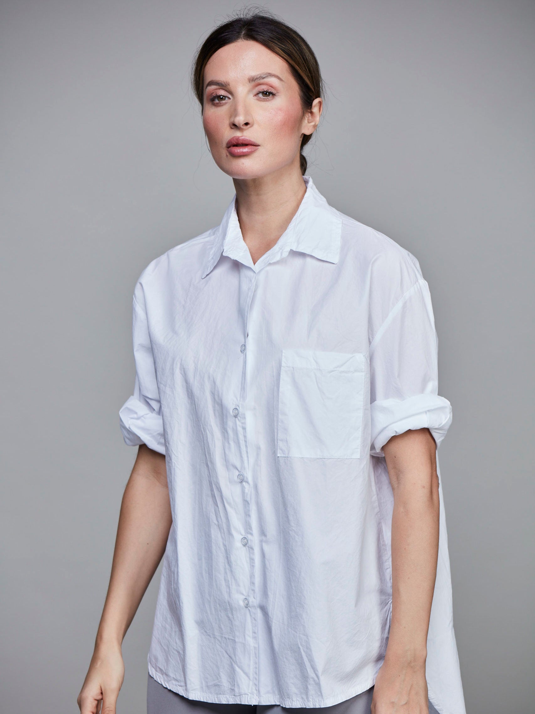 SIXTY DAYS BOYFRIEND SHORT SHIRT WHITE
