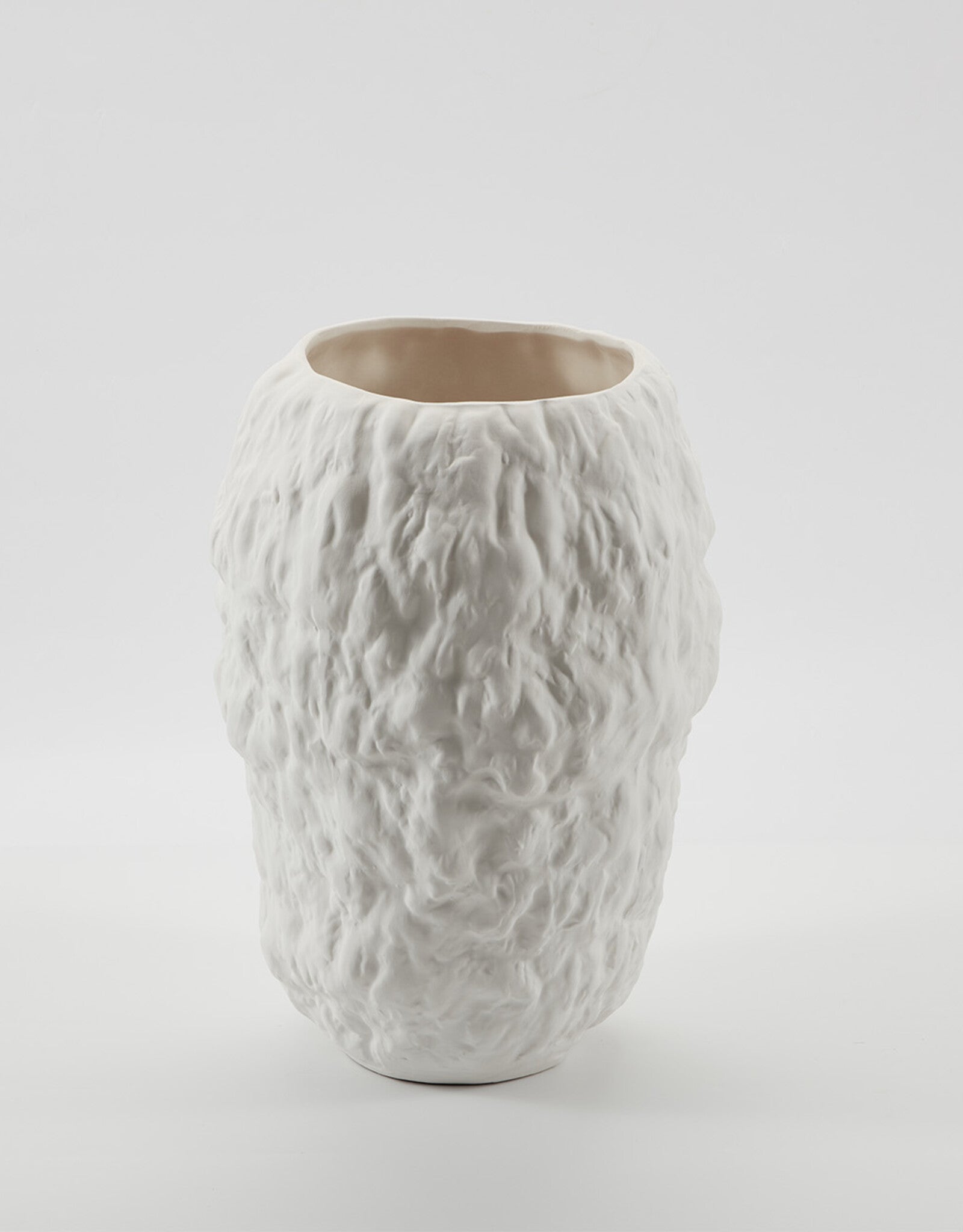 THE FOUNDRY MACHE VASE MEDIUM IVORY